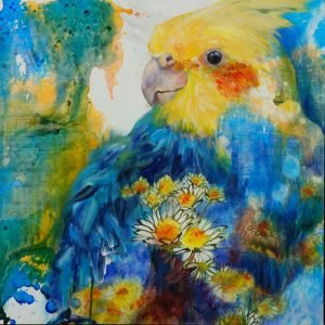 Grace Lin_Oil Painting_Bird_Cockatiel